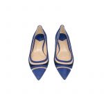 Ballerine in camoscio blu e blu scuro fatte a mano in Italia con dettagli in pvc trasparente, modello da donna by Fragiacomo