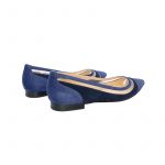 Ballerine in camoscio blu e blu scuro fatte a mano in Italia con dettagli in pvc trasparente, modello da donna by Fragiacomo