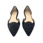 Ballerine in velluto nero fatte a mano in Italia con rouche, modello da donna by Fragiacomo