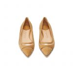 Beige suede ballerinas with pvc details hand made in Italy, women's model by Fragiacomo