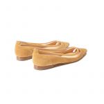 Beige suede ballerinas with pvc details hand made in Italy, women's model by Fragiacomo