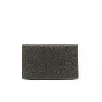 Black moose leather business card holder with silver accessories