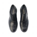 Black calfskin brogues with rubber sole, men's model by Fragiacomo