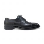 Black calfskin handmade Derby shoes, men's model by Fragiacomo