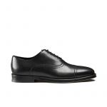 Black calfskin Oxford shoes with laces, hand made in Italy, elegant men's by Fragiacomo