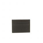 Black moose leather card holder  with silver accessories