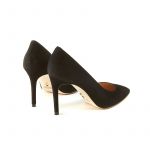 Iconic pumps is black suede with 85mm stiletto heel