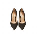 Iconic pumps is black suede with 85mm stiletto heel