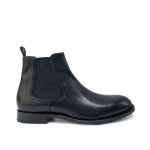 Black leather Chelsea ankle boots hand made in Italy, men's model by Fragiacomo