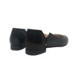 Black leather ballerinas hand made in Italy, women's model by Fragiacomo