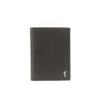 Black moose leather passport cover man with silver accessories