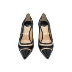 Black patent leather and suede pumps with pvc inserts hand made in Italy, women's model by Fragiacomo