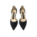 black satin pumps, hand made in Italy, elegant woman's by Fragiacomo