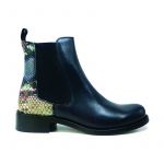 Blue and python calf ankle boots by fragiacomo
