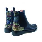 Blue and python calf ankle boots by fragiacomo