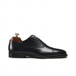 Blue calfskin Oxford shoes with laces, hand made in Italy, elegant men's by Fragiacomo