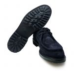 Blue suede paraboot shoes hand made in Italy, men's model by Fragiacomo