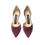 bordeaux satin pumps, hand made in Italy, elegant woman's by Fragiacomo