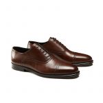 Light brown calfskin Oxford shoes with laces, hand made in Italy, elegant men's by Fragiacomo