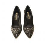 brown suede and rhinestones pumps, hand made in Italy, elegant woman's by Fragiacomo