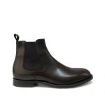 Dark brown leather Chelsea ankle boots hand made in Italy, men's model by Fragiacomo
