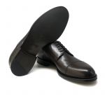 Dark brown leather Derby shoes by Fragiacomo