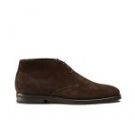 Dark brown suede ankle boots hand made in Italy, men's model by Fragiacomo