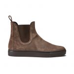 Dark brown suede Chelsea ankle boots hand made in Italy, men's model by Fragiacomo