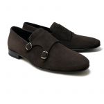 Scarpe Doppia fibbia testa di moro in camoscio blake rapid, modello da uomo by Fragiacomo