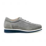gray suede sneakers, hand made in Italy, elegant mans' by Fragiacomo