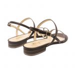 Light brown leather flat sandals hand made in Italy, women's model by Fragiacomo