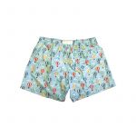 Mint green men’s swim shorts in light fabric with balloon pattern made in Italy by Fragiacomo