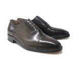 Dark brown calfskin Oxford shoes with handmade Norwegian construction, men's model by Fragiacomo