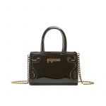 Micro Icon bag in black patent leather woman