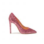 Pink pumps in glitter, elegant women's, by Fragiacomo