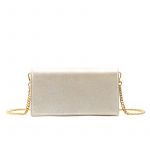 Pochette in gold burma leather with gold accessories woman