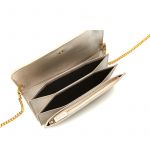 Pochette in gold burma leather with gold accessories woman