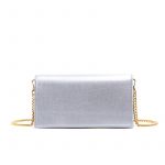 Pochette in lilac laminated leather with gold accessories woman