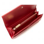 Portafoglio rosso in pelle nappa con cerniera e finiture oro da donna by Fragiacomo