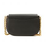 Postino bag in black moose leather with gold accessories woman