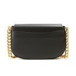 Postino bag in black nappa leather with gold accessories woman