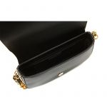 Postino bag in black nappa leather with gold accessories woman
