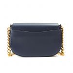 Postino bag in blue moose leather with gold accessories woman