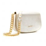 Postino bag in gold burma leather with gold accessories woman