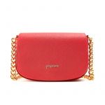Postino bag in red moose leather with gold accessories woman