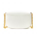 Postino bag in white moose leather with gold accessories woman