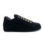 Sneakers in astrakan nero fatte a mano in Italia, modello da donna by Fragiacomo