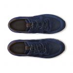 Sneakers in pelle di camoscio blu fatte a mano in Italia, modello da uomo by Fragiacomo, vista dall'alto
