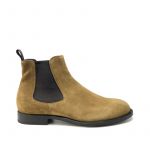 Tobacco suede Chelsea ankle boots hand made in Italy, men's model by Fragiacomo