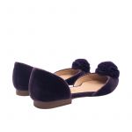 Violet velvet ballerinas with rouche hand made in Italy, women's model by Fragiacomo